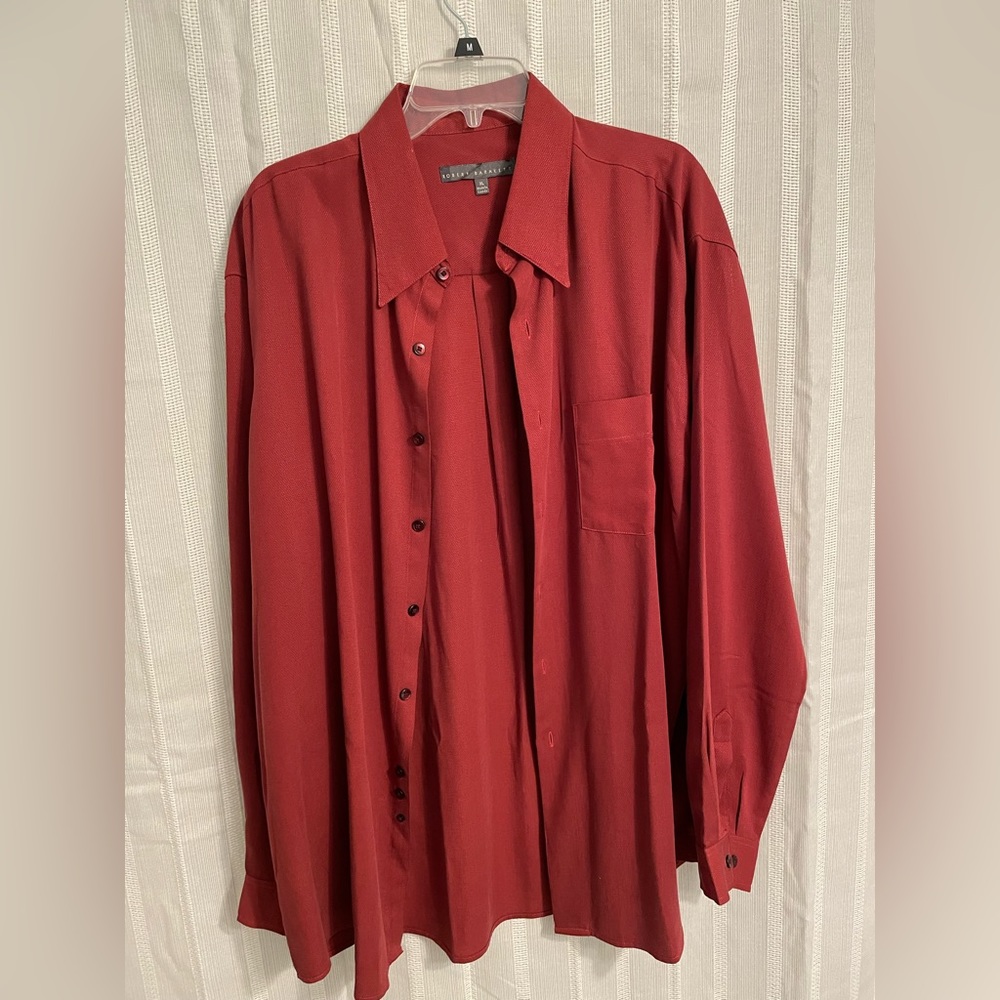 Robert Barakett , XL , 100% Tencel Lyocell, Rust , Long Sleeve Mens shirt
